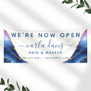 Agate Galaxy Celestial Stars Salon Opening Banner