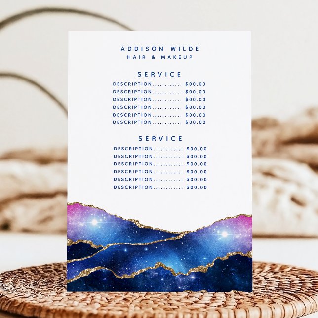 Agate Galaxy Celestial Stars Salon Service Price Menu (Creator Uploaded)