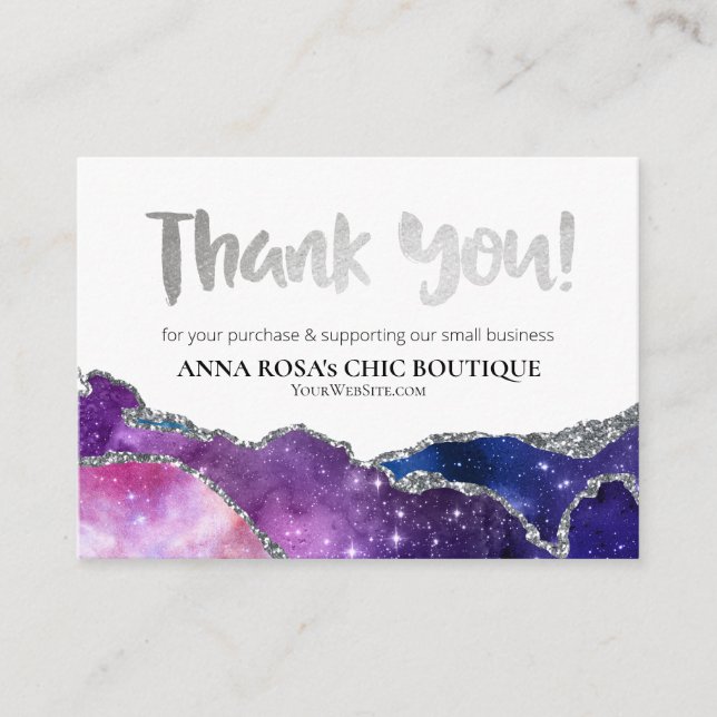 *~* AGATE Galaxy QR THANK YOU LOGO Review AP8 Enclosure Card (Front)