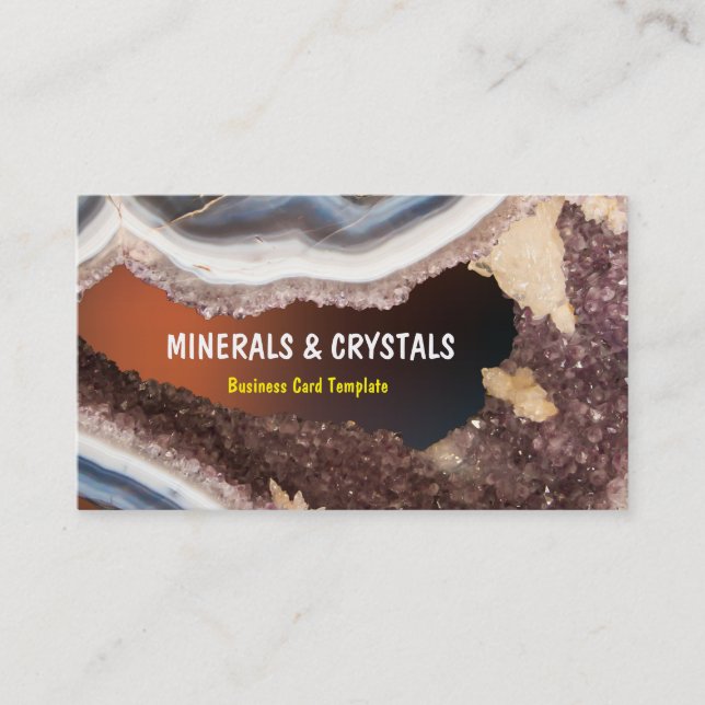 Agate Geode Amethyst Crystals Business Card (Front)