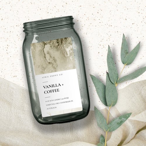 AGATE GEODE DUSKY SILVER GREY IVORY CANDLE LABEL
