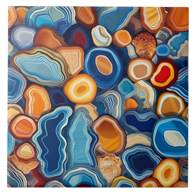 Agate Geode Endless Pattern Ceramic Tile (Front)