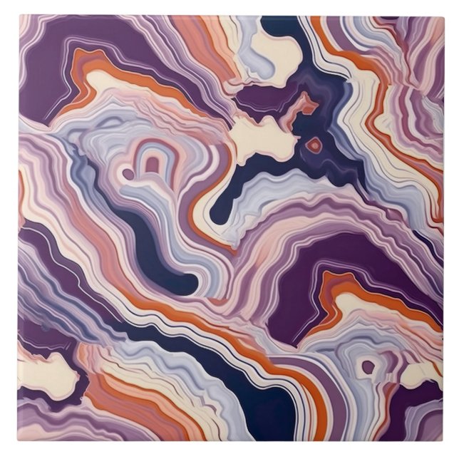 Agate Geode Endless Pattern Ceramic Tile (Front)