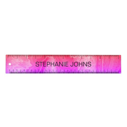 Agate Geode Gemstone Abstract Pink Ombre Art 2020 Ruler