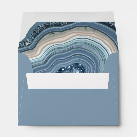 Agate Geode Glitter Wedding Dusty Blue ID647 Envelope