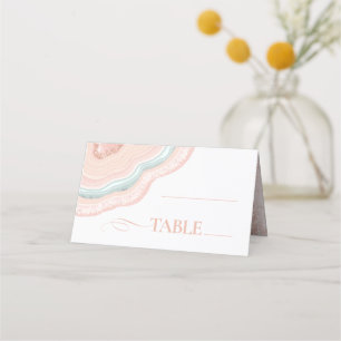 Agate Geode Glitter Wedding Table Rose Gold ID647 Place Card