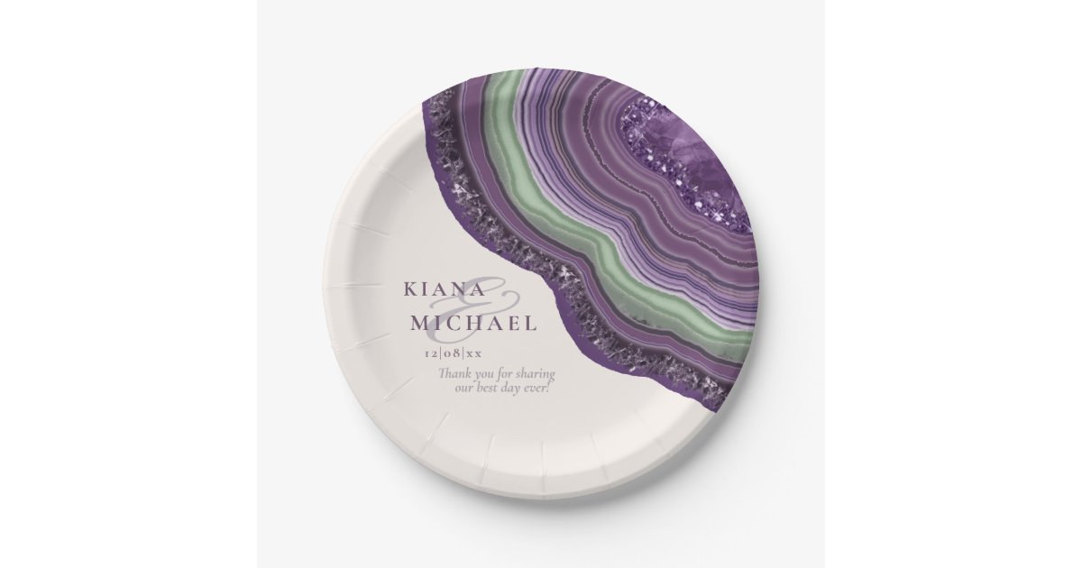 Download Agate Geode Glitter Wedding Violet ID647 Paper Plate ...