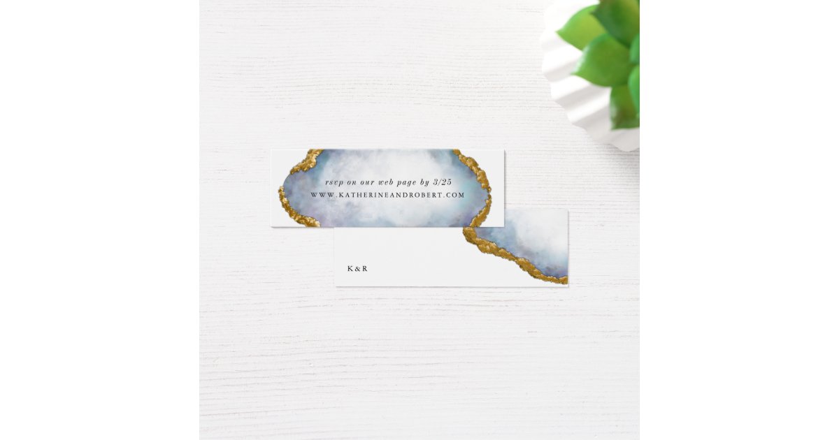 Agate Geode Pearl Golden Wedding Insert Card | Zazzle