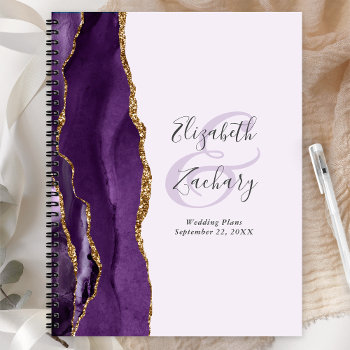 Agate Geode Purple Gold Lavender Wedding Plans Planner by Wedding_Paper_Nest at Zazzle