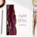 Agate Geode Script Burgundy Gold Blush Wedding Planner<br><div class="desc">This elegant modern wedding planner features a burgundy watercolor design trimmed with faux gold glitter. Easily customize the charcoal gray text on a blush background, with the couple's names in handwriting calligraphy over a large ampersand. Add the title and wedding date below in italics. The back cover features a matching...</div>
