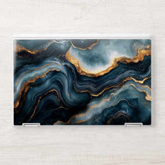 Agate Geode with Gold and Navy Blue Marble HP Laptop Skin