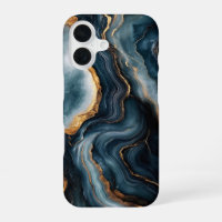 Agate Geode with Gold and Navy Blue Marble
