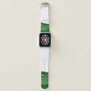 Agate Glamorous Emerald Green Silver Glitter Apple Watch Band