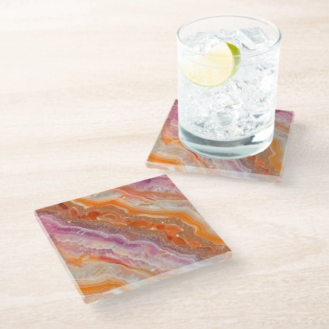 Agate Glass Coaster (Angled)