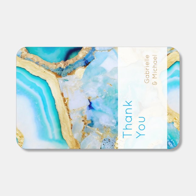 Agate gold Luxurious coastal Wedding  Matchboxes (Front)