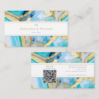 Agate gold QR Code Wedding Invitation Enclosure