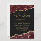 Agate Graduation Class of 2022 Burgundy Gold Invit Invitation (Front)