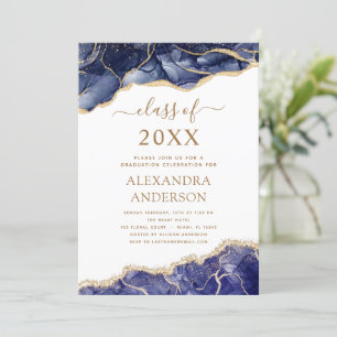 Agate Graduation Class of 2022 Navy Blue Invitation