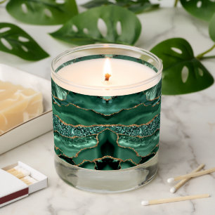 Agate Green Gold Glitter Emerald Scented Candle