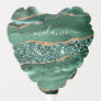 Agate Green Gold Glitter Geode Marble Custom Name  Balloon