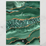 Agate Green Gold Glitter Geode Marble Custom Name Letterhead<br><div class="desc">Agate Green Gold Glitter Geode Marble Custom Name Emerald Sparkle Personalized Birthday - Anniversary or Wedding Gift / Suppliest - Add Your Name - Text or Remove - Make Your Special Gift - Resize and move or remove and add text / elements with customization tool. Design by MIGNED. Please see...</div>