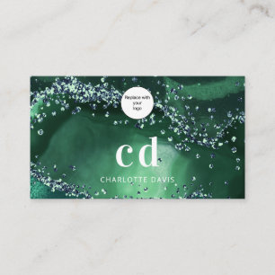 Agate green logo monogram business card