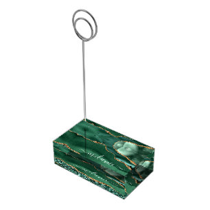 Agate Green Marble Your Name Place Card Holder