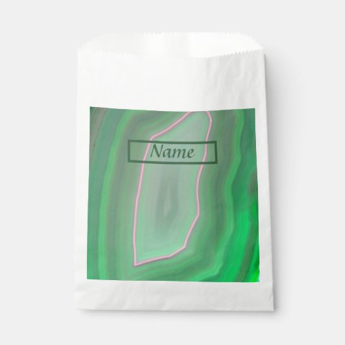 Agate Green Slice Banded Polished Scanned   Favor Bag