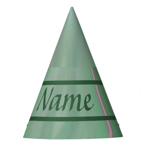 Agate Green Slice Banded Polished Scanned  Party Hat