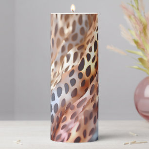 Agate inspired Rose Gold Geode Animal Print Pillar Candle