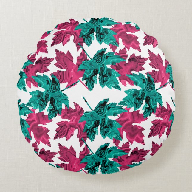 Agate Leaf Round Pillow (Front)