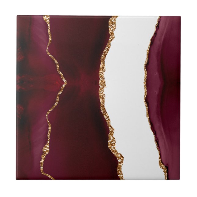 Agate liede vin and gold ceramic tile (Front)