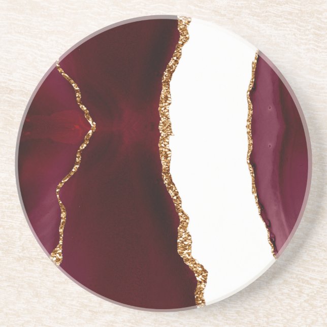 Agate liede vin and gold coaster (Front)
