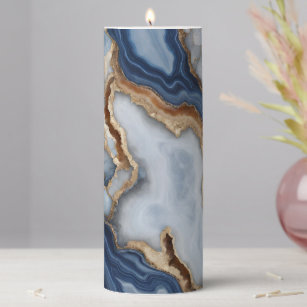 Agate Marble Pillar Candle