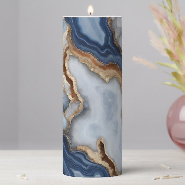 Agate Marble Pillar Candle (In Situ)