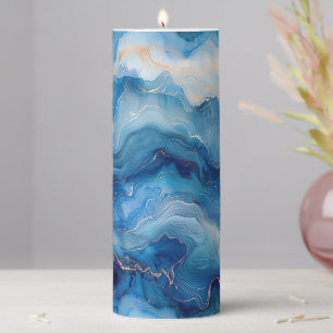 Agate Marble Pillar Candle