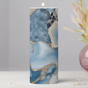 Agate Marble Pillar Candle