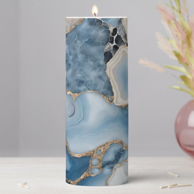 Agate Marble Pillar Candle (In Situ)