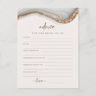 Agate Marble Stone Bride To Be Advice Card