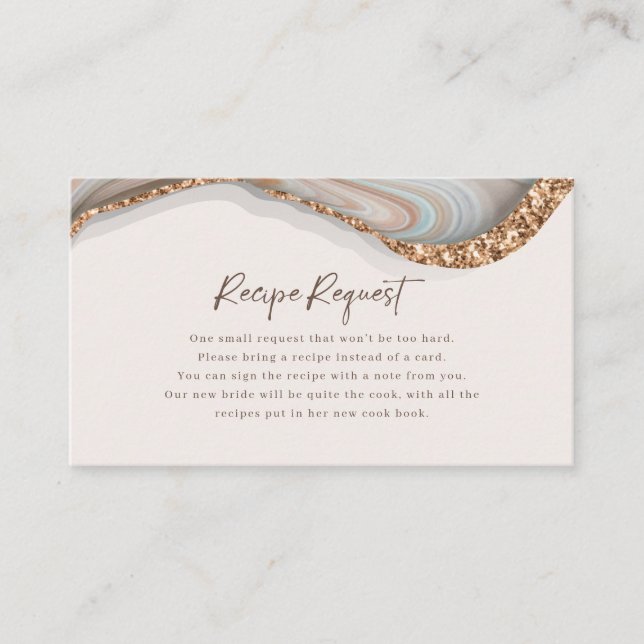 Agate Marble Stone Recipe Request Card (Front)