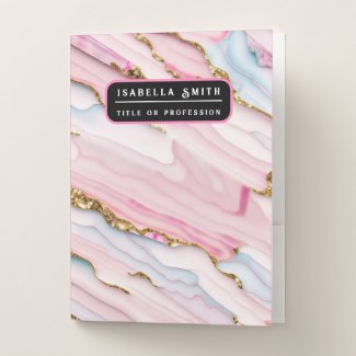Agate Marble Trendy Blue Pink Gold Collection