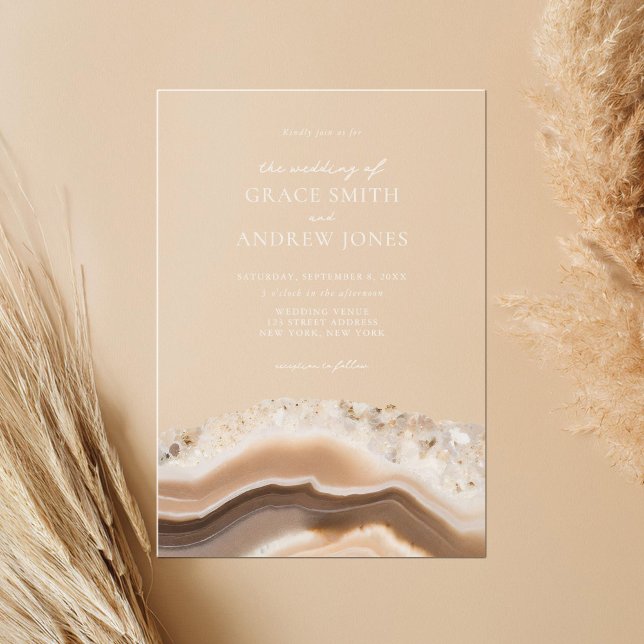 Agate Marble Wedding Acrylic Invitations (Creator Uploaded)