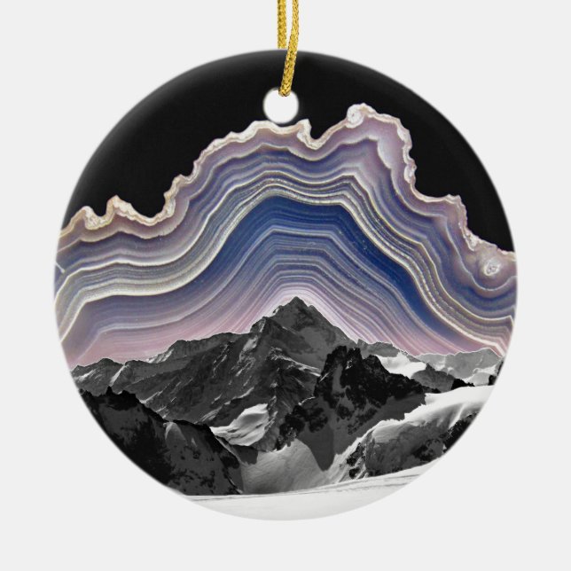 Agate Mountain Ceramic Ornament (Front)