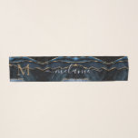 Agate Navy Blue Gold Gemstone Monogram Name Scarf<br><div class="desc">Agate Navy Blue Gold Gemstone Marble Monogram Name Geode Glitter Sparkle Personalized Birthday - Anniversary or Wedding Gift / Suppliest - Add Your Letter / Name - Text or Remove - Make Your Special Gift - Resize and move or remove and add text / elements with customization tool. Design by...</div>