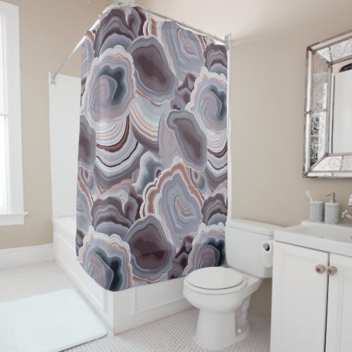 Agate Neutral Browns Stone  Shower Curtain