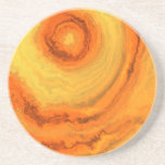 AGATE ORANGE &amp; GOLD SANDSTONE COASTER