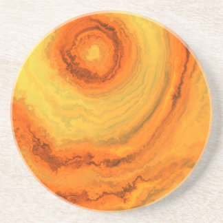 AGATE ORANGE & GOLD SANDSTONE COASTER