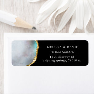 Agate Pearl Golden Return Address Label