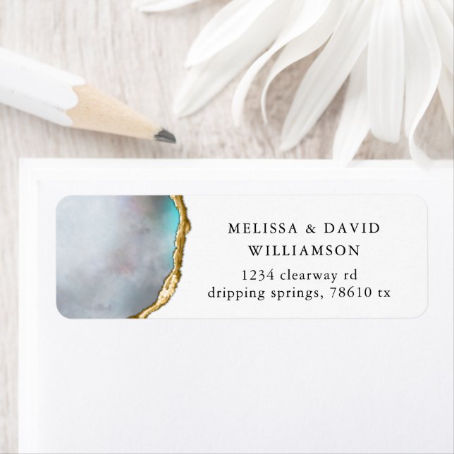 Agate Pearl Golden Return Address Label (Insitu)