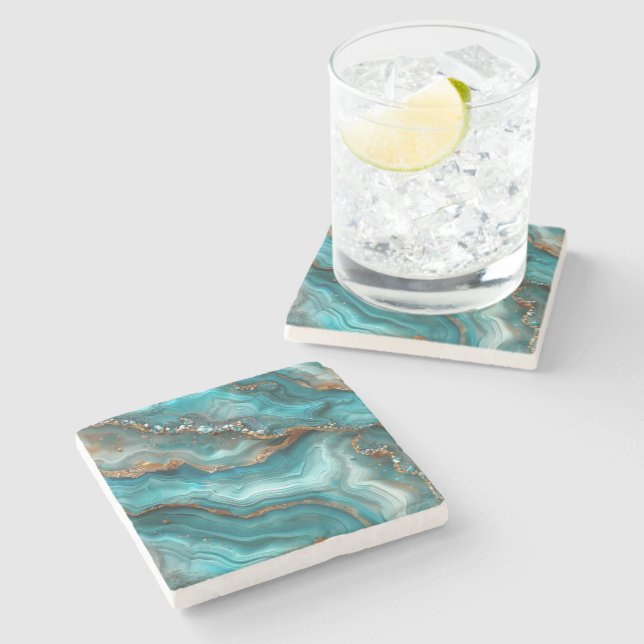 Agate Print Stone Coaster (Side)